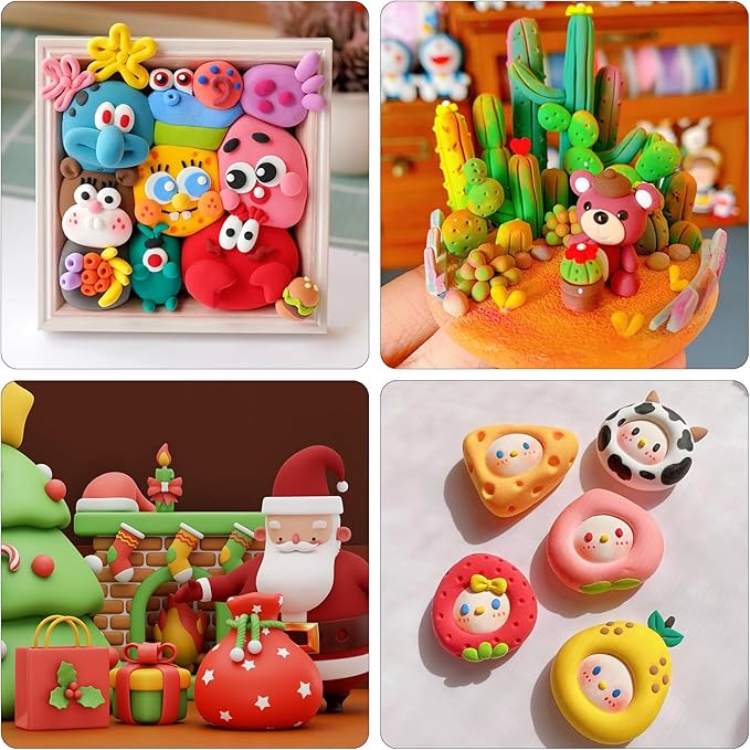 Tomorotec 32-Color Soft Polymer Clay Set Easy Instructions - Non-Sticky, Non-Fading DIY Craft Kit for Kids & Artists - Non-Toxic, Environmentally Friendly Materials (32 Colors, 22.4 oz)