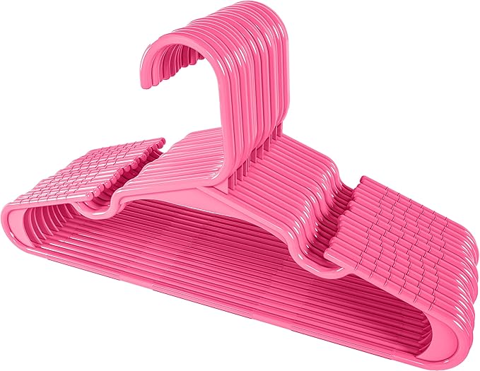 Utopia Home 20 Pack Kids Hangers - 11.5 Inch Plastic Baby Hangers for Closet - Childrens Hangers for Clothes & Infant Hangers for Closet - Ideal for Everyday Standard Use (Pink)
