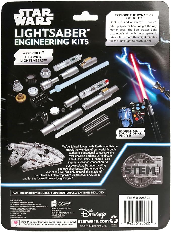 STAR WARS Construct Your Own Lightsabers, Build 2 Lightsabers for Kids, OBI Wan Kenobi Lightsaber & Darth Vader Lightsaber, 6 Year Old Boy Gifts, Toys