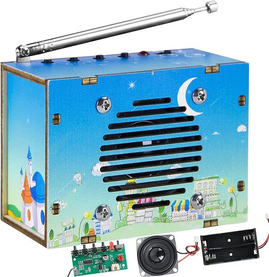 Science Kits for Kids Age 8-12 12-14, STEM Kits for Kids Age 8-10, STEM Toys Build Your Own FM Radio Kit, DIY Electronic Craft Projects Gifts for Teen Girls Boys 9 11 13 15 16+ Year Old (Printed Blue)