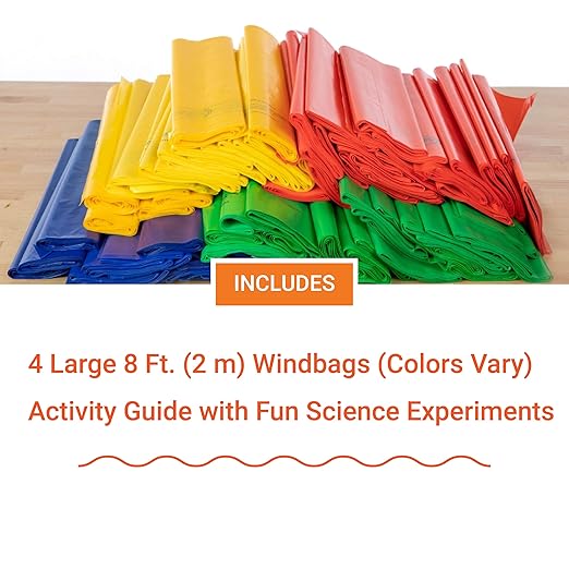 Steve Spangler Science WINDBAGS, 4 Pack – Blows Up in 1 Breath – STEM Activity for Kids – Easier to Inflate Than Regular Balloons – DIY Science Toy for Ages 6 and Up – for Classroom and Home Use