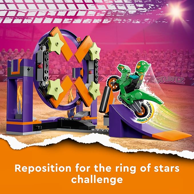 LEGO 60359 City Stuntz Stunt Ramp with Basketball Challenge Cool Building Kit with Dangerous Stunt, Construction Toy with Toy Motorbike and Minifigure, Gift Idea for Boys and Girls, from 5 Years