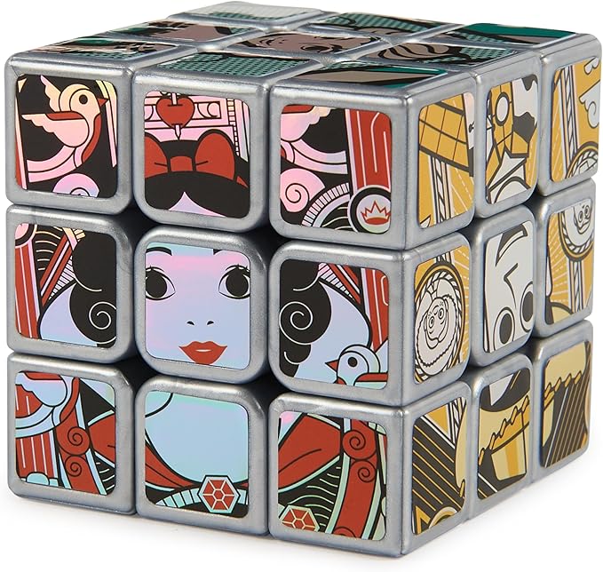 Rubik’s Cube, Disney 100th Anniversary Metallic Platinum 3x3 Cube, Fidget Toys Adults, Mickey Mouse Toys, Disney Toys for Adults & Kids Ages 8+