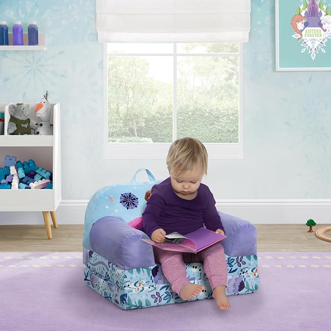 Delta Children - Disney Frozen Cozee Buddy Flip-Out Kids Chair, Purple