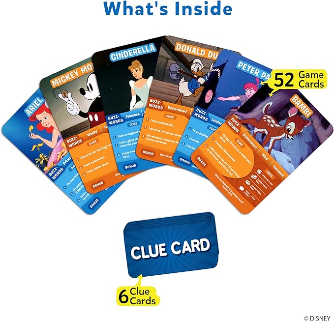 Skillmatics Card Game - Guess in 10 Disney, Perfect for Girls, Boys, Kids, Teens, Adults Who Love Board Games, Cinderella, Mickey Mouse, Moana, Valentine's Day Gifts for Ages 6, 7, 8, 9 and Up