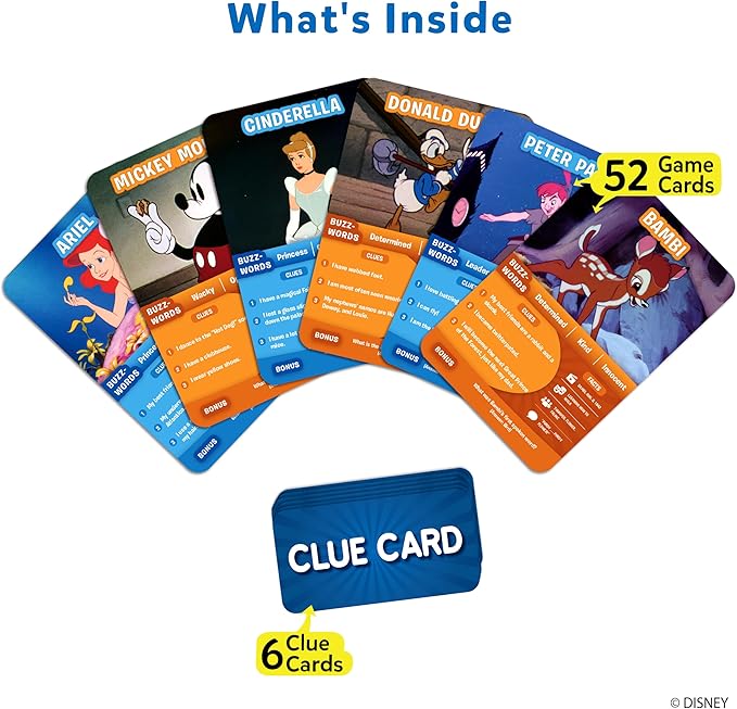 Skillmatics Card Game - Guess in 10 Disney, Perfect for Girls, Boys, Kids, Teens, Adults Who Love Board Games, Cinderella, Mickey Mouse, Moana, Valentine's Day Gifts for Ages 6, 7, 8, 9 and Up