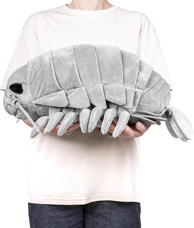 ZHONGXIN MADE Large Isopod Plush - Lifelike 20” Isopod Weigted Stuffed Animal, Realistic Bathynomus Giganteus Arthropod Insect Plushie, Soft Crustaceans Animals Toys Model Dolls Gifts for Kids