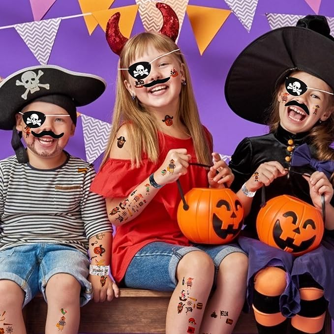 96PCS Pirate Party Favors Supplies Pirate Gold Coins Pirate Gem Pirate Keychain Rings Bracelets Pirate Eye Patch Mustache Tattoos for Birthday Party Goodie Bag Fillers