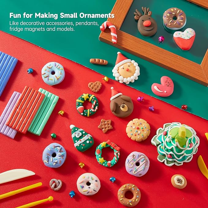 Polymer Clay, Shuttle Art 57 Colors Oven Bake Modeling Clay, Creative Clay Kit with 19 Clay Tools and 10 Kinds of Accessories, Non-Toxic, Non-Sticky, Ideal DIY Art Craft Clay Gift for Kids Adults