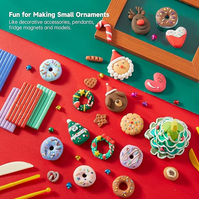 Polymer Clay, Shuttle Art 57 Colors Oven Bake Modeling Clay, Creative Clay Kit with 19 Clay Tools and 10 Kinds of Accessories, Non-Toxic, Non-Sticky, Ideal DIY Art Craft Clay Gift for Kids Adults