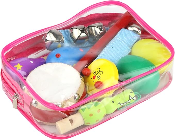 Toddler Musical Instruments, 9PCS Wooden Percussion Musical Instruments Toy Set for Kids Toddlers Preschool Educational Music Toys for Boys and Girls