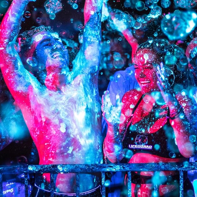 Atomic Bubbles: Tekno Bubbles 64oz Smart Pouch Refill - Blue - UV Blacklight Glow Bubbles, Glow Parties, Indoor & Outdoor, Safe for Kids, Non-Toxic