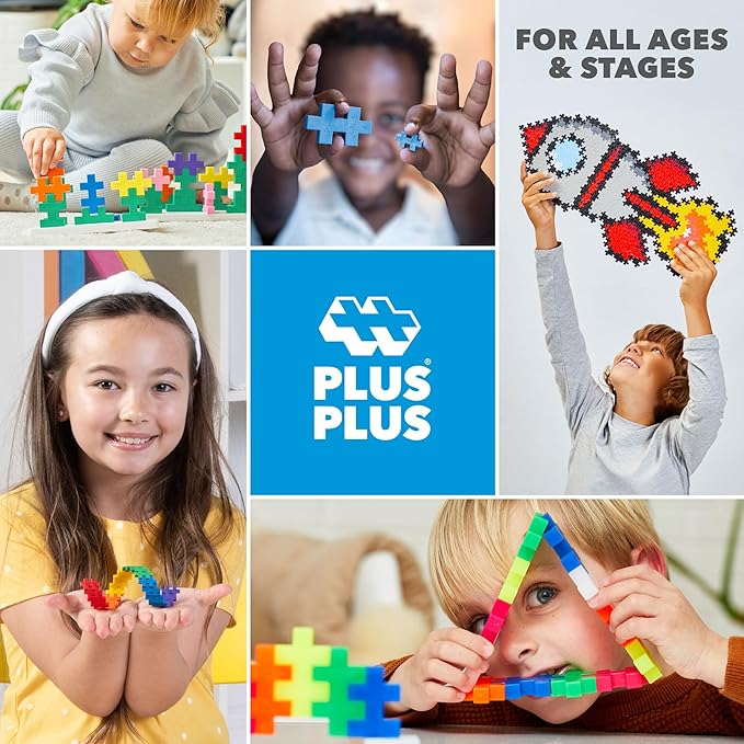Plus Plus Puzzle by Number, 250 Piece Mini Interlocking Hashtag Color Blocks, 3D Pixel Art Kit for Kids - Adventure