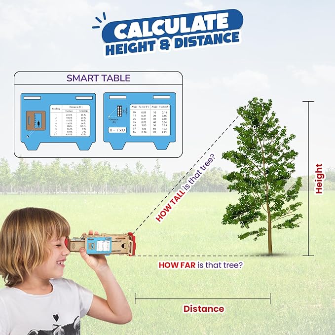 Smartivity Telescope STEM Toy for Kids Ages 8-14 Years | Measure Height & Distance | Cool Birthday Gifts Ideas for Boys & Girls | DIY Science Kit for 8,9,10,11,12,13,14 I Wooden Engineering Game