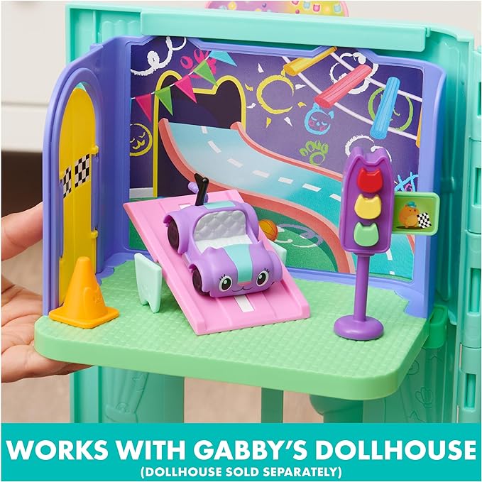 Gabby's Dollhouse, Carlita Purr-ific Play Room with Carlita Toy Car, Accessories, Furniture and Dollhouse Deliveries, Kids Toys for Ages 3 and up