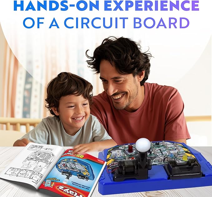 Playz Electrical Circuit Board Engineering Kit for Kids with 25+ STEM Projects Teaching Electricity, Voltage, Currents, Resistance, & Magnetic Science | Gift for Children Age 8, 9, 10, 11, 12, 13+