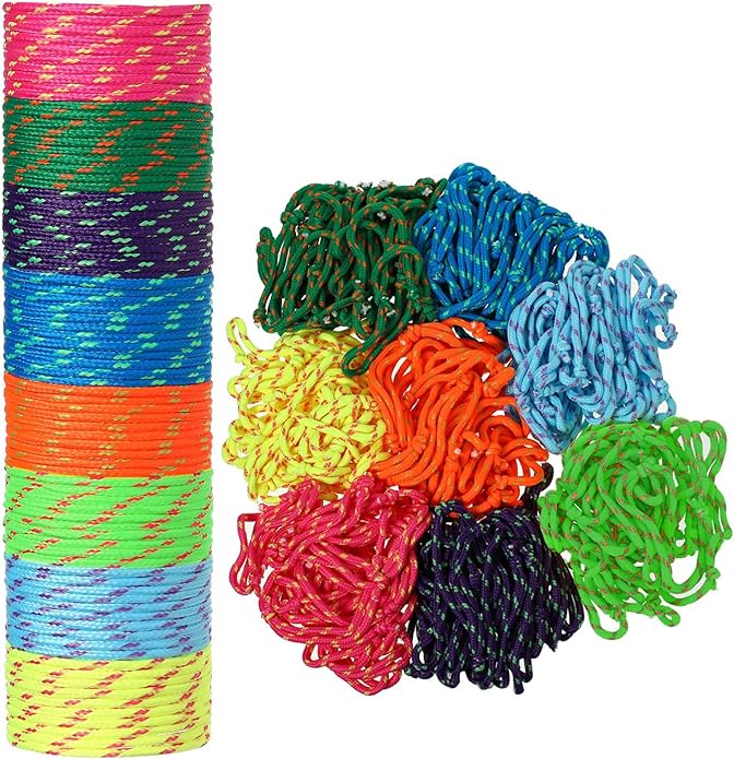 WILLBOND 216 Neon Friendship Bracelets Bulk for Kids Birthday Classroom Student Gift Adjustable Paracord Bracelets Rope Woven Neon Colors Valentine Day Gift Girls Boy Party Favors