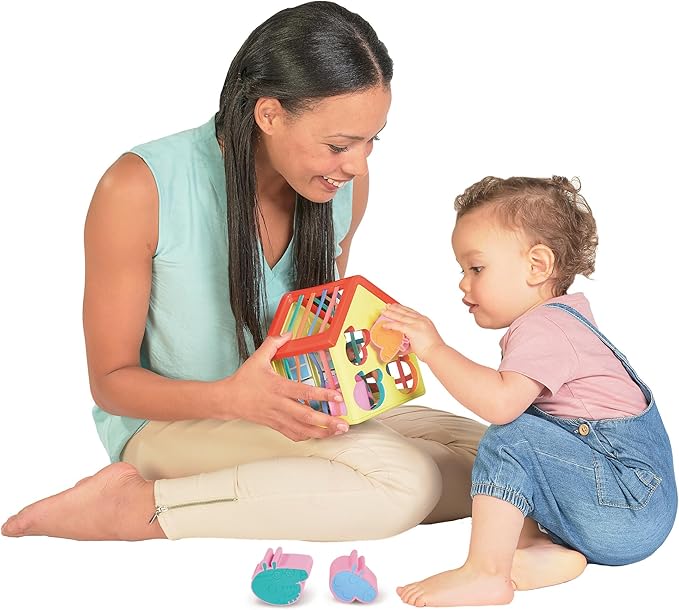 Toomies Peppa Pig’s Sensory House Activity Cube - Shape Sorter Sensory Bin with Color Matching - Peppa Pig Montessori Toys - Toddler Sensory Toys - Toddler Toys Ages 18 Months and Up
