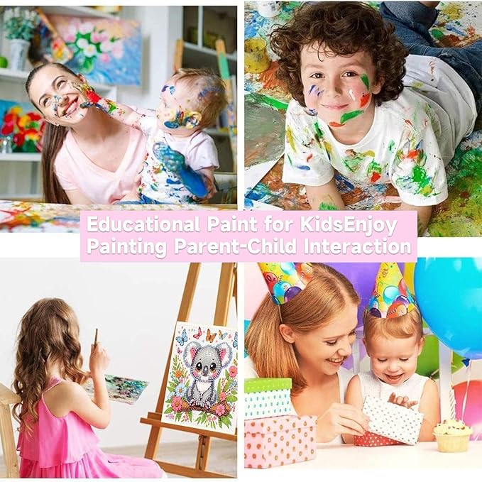 Koala Diamond Art Painting Kits with Frame- Animals 5D Diamond Painting with Frame, Cute Gem Art Kits for Wall Decoration 7X7 Inch