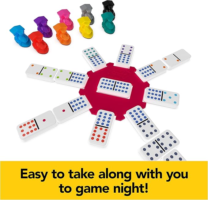 Pack & Go Mexican Train Dominoes from Spin Master Games Portable Dominoes Set Kids Games Classic Board Games for Adults and Kids Ages 8 and Up