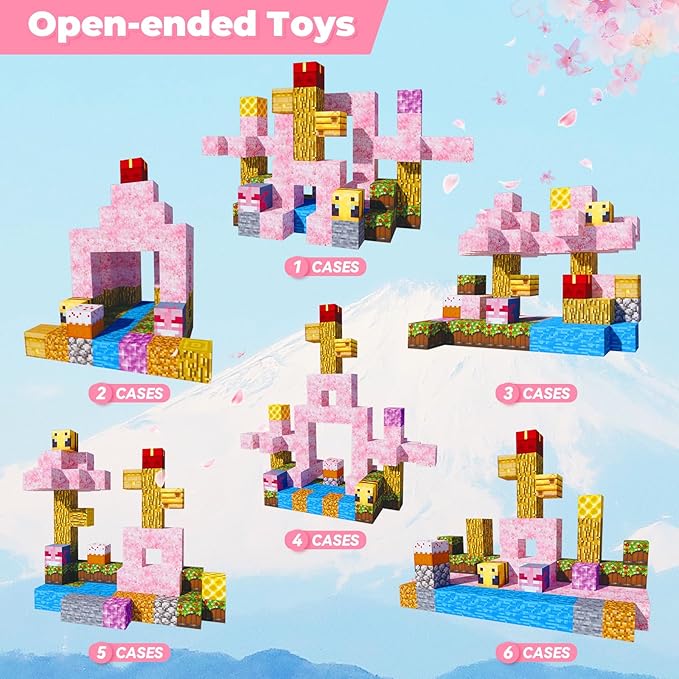 80Pcs Magnetic Blocks Craft World Set, Magnetic Blocks Le Building go Toys for Kids,STEM Sensory Toys for Toddlers Kids Christmas Birthday Gifts for 3+ Years Old Girls Boys