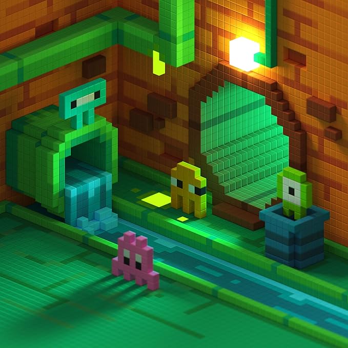 PIXIO Mini Monster Ghost Story Series 24 Magnetic Blocks Stress Relief Construction Toy, Building Blocks in 8-bit Pixel Art, Creativity for Kids, Fidget Toy