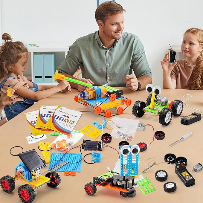 STEM Kits for Kids Age 8-10, STEM Toys for 6 7 8 10 12 Year Old Boys Girls Gifts, Robot Building Kits for Boys Crafts 8-12 5-7, Science Experiments for Kids 5 6-8 8-13, Car Engineering Activities Kit