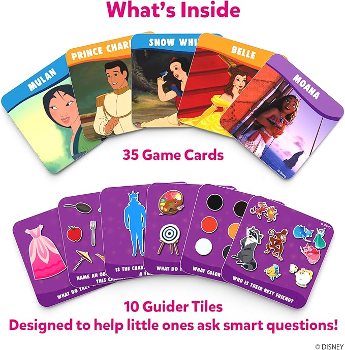 Skillmatics Card Game - Guess in 10 Junior Disney Princess for Kids, Girls, Boys Who Love Board Games, Cinderella, Ariel, Jasmine, Valentine's Day Gifts for Ages 3, 4, 5, 6, Travel Friendly