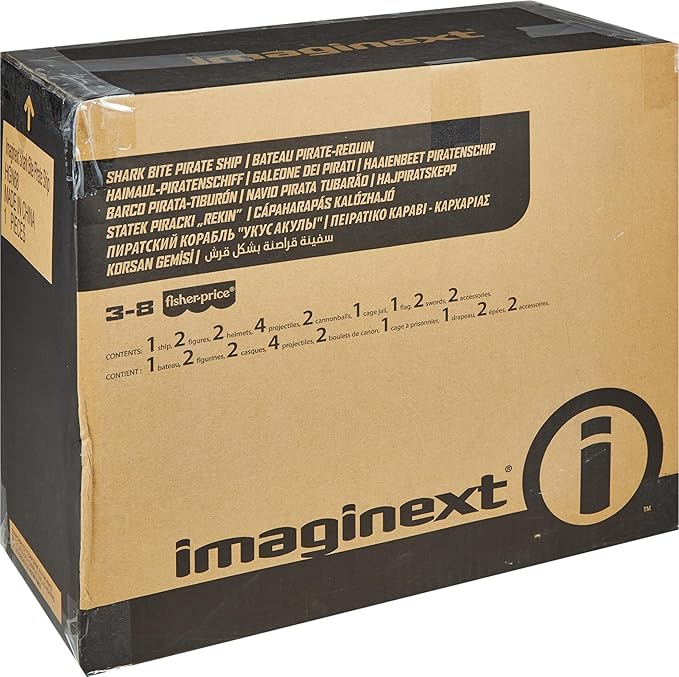 Fisher-Price Imaginext Preschool Toy Shark Bite Pirate Ship Playset with Figure & Accessories for Pretend Play Ages 3+ Years