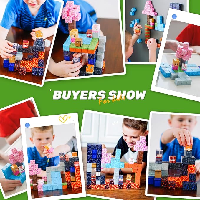 Magnetic Blocks - Build Mine Magnet World Magic Portal Set, Magnetic Tiles Building Blocks Toddler Toys STEM Sensory Outdoor Toys for 3+ Year Old Boys & Girls, Creative Kids Games Kids Toys 84PCS