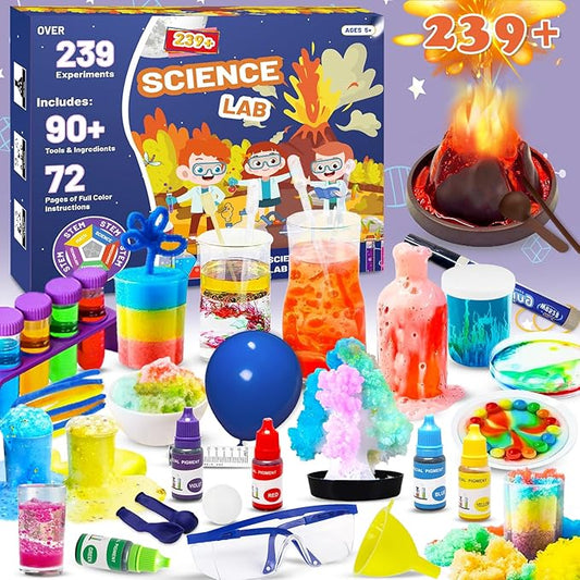 Science Kits for Kids,239+Science Experiments STEM Educational Toys with Volcano Eruption & Chemistry Set,Birthday Gift for Boys & Girls Ages 5-7-8-12