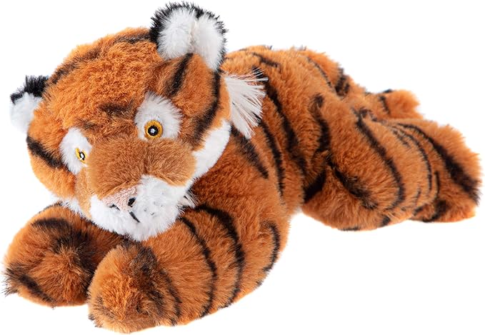 Wild Republic EcoKins Mini Tiger Stuffed Animal 8 inch, Eco Friendly Gifts for Kids, Plush Toy, Handcrafted Using 7 Recycled Plastic Water Bottles