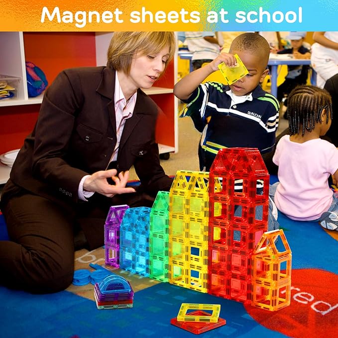 TOY Life Magnetic Tiles for Toddlers 3-5 Magnetic Blocks for Kids Ages 4-8 STEM Magnet Blocks Magnet Tiles Magnet Toys Kids Magnetic Building Tiles Building Blocks Kids Games for Boy Girl