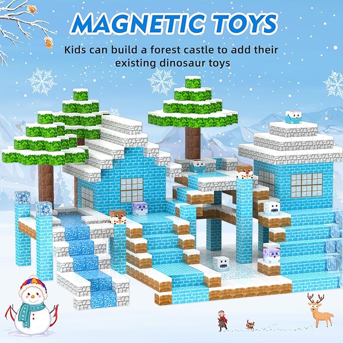 Magnetic Blocks Set 100PCS Frozen Toys Gift for Girls Boys Age 4-6 5-7 8-13 STEM Fidget Building Sensory Kids Game