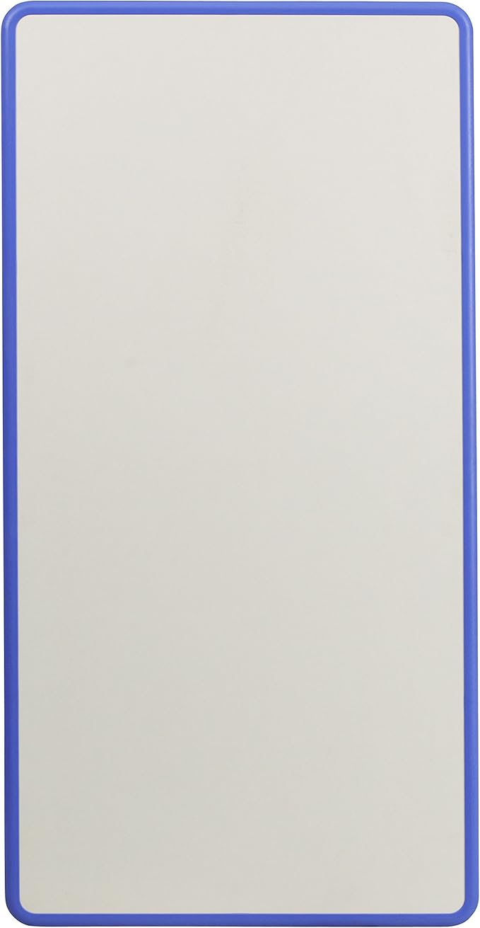 Flash Furniture Wren 23.625''W x 47.25''L Rectangular Blue Plastic Height Adjustable Activity Tables with Grey Tops, Set of 6