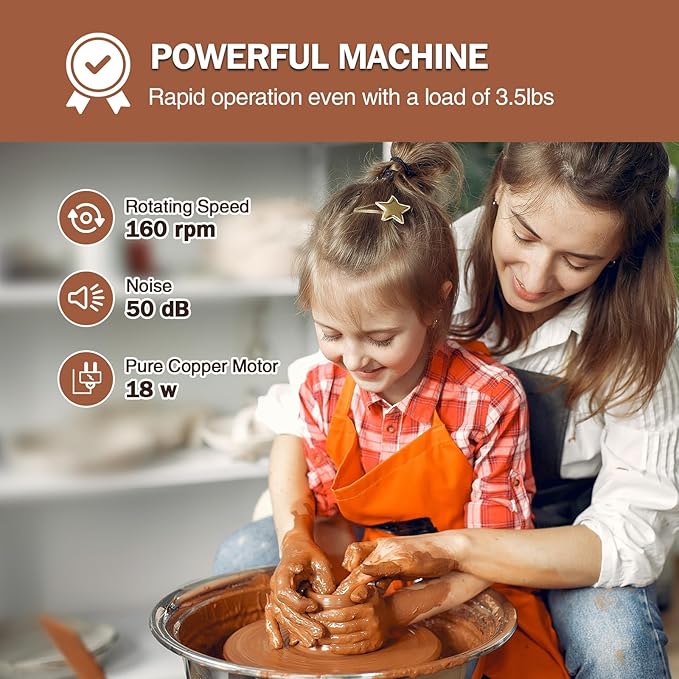 Eritor Pottery Wheel, Pottery Wheel for Adults, Air Dry Clay 4.4lbs,Pottery Clay,Pottery Wheel for Beginners,Pottery Tools, Pottery Wheel for Kids, Clay Tools, Clay Sculpting Tools