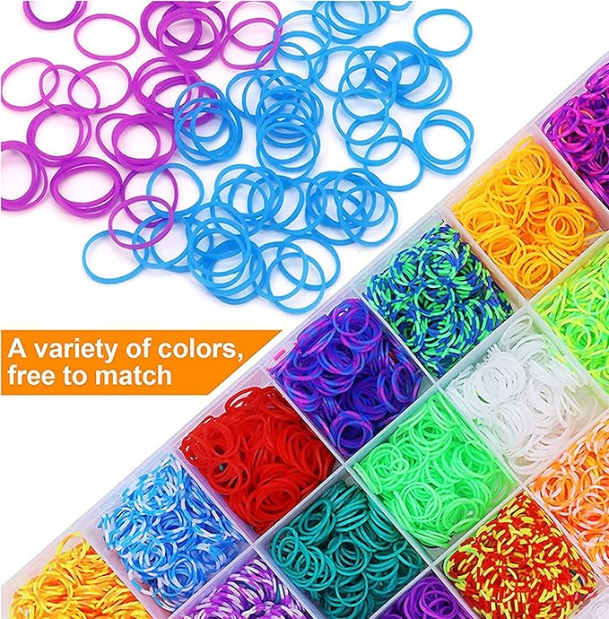 XYTLAX Rubber Band Bracelet Kit, Loom Making Kit for Girl, Loom Bands Refill Kits for Children Boy Girls Gift DIY Friendship Bracelets- Christmas Holiday Gifts