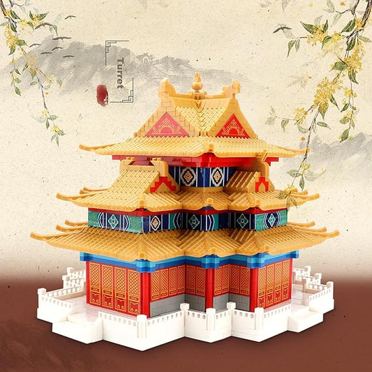 Architecture Building Sets for Adults Micro Mini Blocks, Turret of Palace Building Bricks Set for Kids, Chinese Architecture Kits Creative Present for Ages of 14+(2460PCS)
