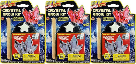 JA-RU Kids Science Kit Crystal Grow Kit (3 Crystal Kits) DIY Stem Learning Toys Grow Crystals Kit for Kids Growing Gemstone & Crystals. Cool Educational Toy Science Toy Gifts for Boys & Girls 5423-3s