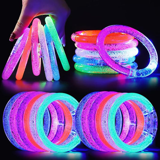 Visen 24 Pack Glow Sticks Bracelets,6 Color LED Bracelets,Light Up Bracelets Toys,Glow In The Dark Party Supplies for Adults,Neon Rave Party Favors for Concert Birthday Carnival Parties Night Events