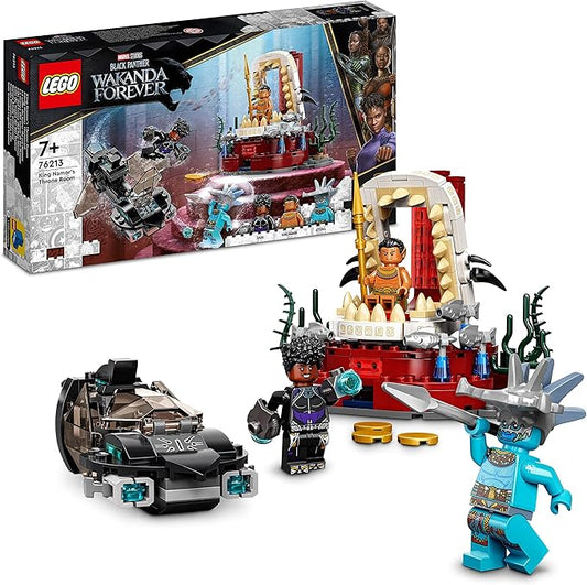 LEGO 76213 Marvel King Namor's Throne Room, Black Panther Wakanda Toy for Building, Set with Submarine for Children from 7 Years, Underwater Adventure with Superheroes