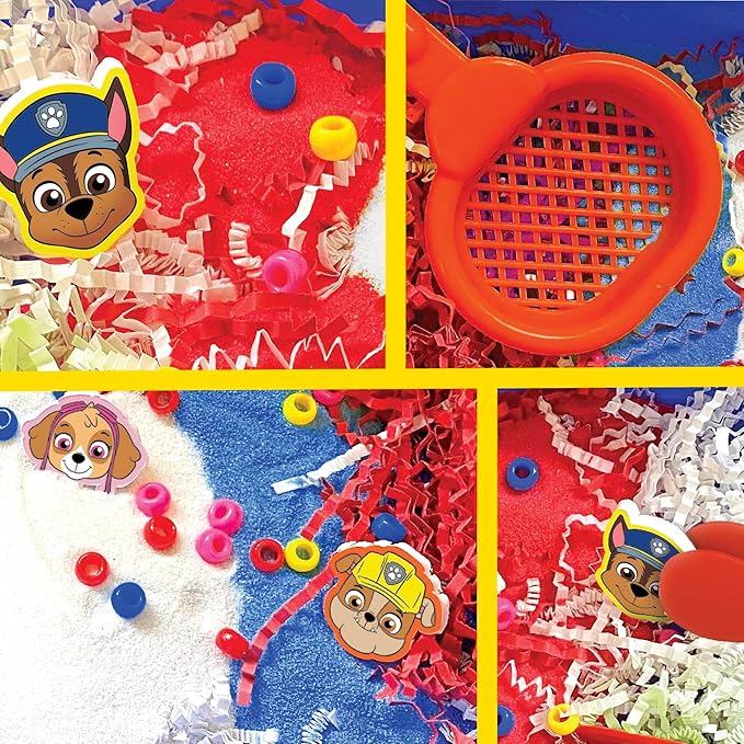 Official Paw Patrol Seek & Find Sensory Bin, Ready-to-Use Sensory Toys, Sensory Bin for Kids with Lid, Play Sand, Scoops & Tongs, Paw Patrol Toys, Sensory Toys for Toddlers 3-4