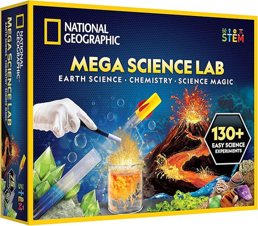 National Geographic Mega Science Lab - Science Kit for Kids with 130+ Easy Experiments, Featuring Earth Science, Chemistry Set, and Science Magic STEM Projects for Boys and Girls (Amazon Exclusive)