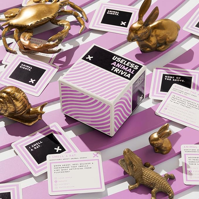 Brass Monkey Useless Animal – Trivia Card Game Set with 200 Unique Questions About All Different Kinds of Animals