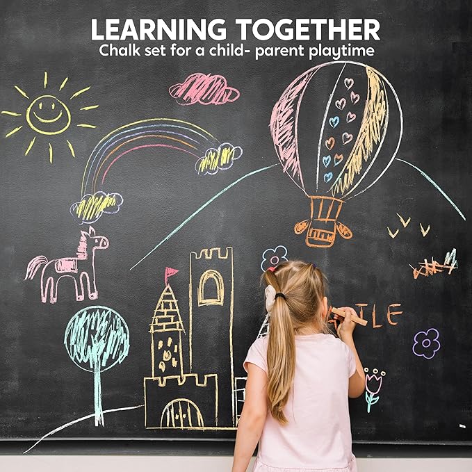 JOYIN 20 PCS Washable Sidewalk Chalks Set in 20 Colors, Non-Toxic Jumbo Colored Chalk for Kids, Painting for Outdoor Games, School Supplies, Painting on Chalkboard