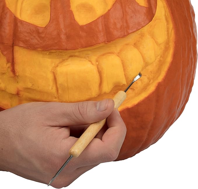 Pumpkin Carving Kit (21 Tool Set) w 11 Double Sided Pieces - Halloween Professional Sculpting, Cutting and Carving Knife Supplies for Fall Jack-O-Lanterns, Pumpkins, Decorations for Kids and Adults