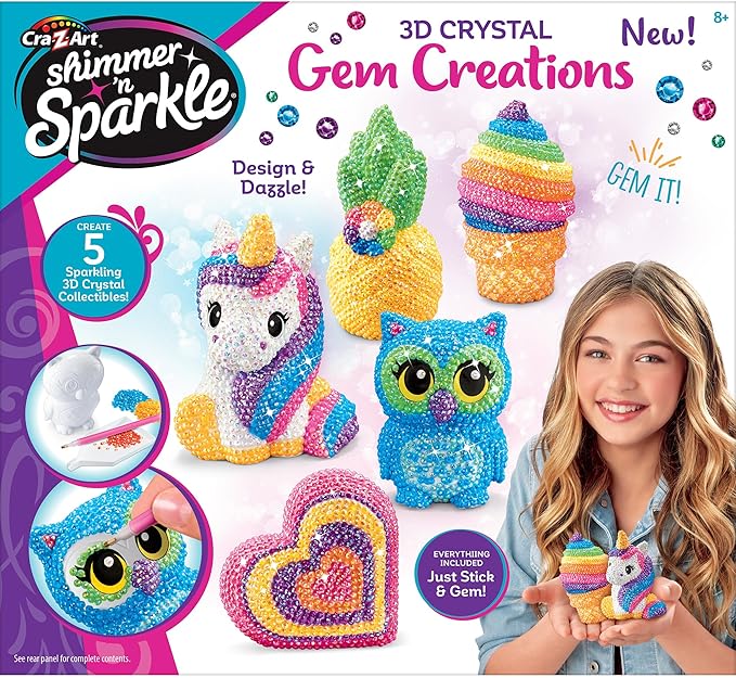 Shimmer ‘n Sparkle3D Crystal Gem Creations - Crystal Figurine Collectible Arts and Crafts for Ages 8 and up