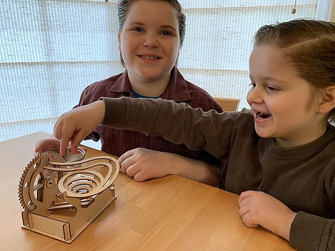 Solar Wooden Marble Run for Kids 8-12 - Wood 3D Puzzle - Building Blocks Toy & Construction Play Set - Marble Maze Track & Race Game- Educational Science Experiment & STEM Learning Gift for Boys Girls