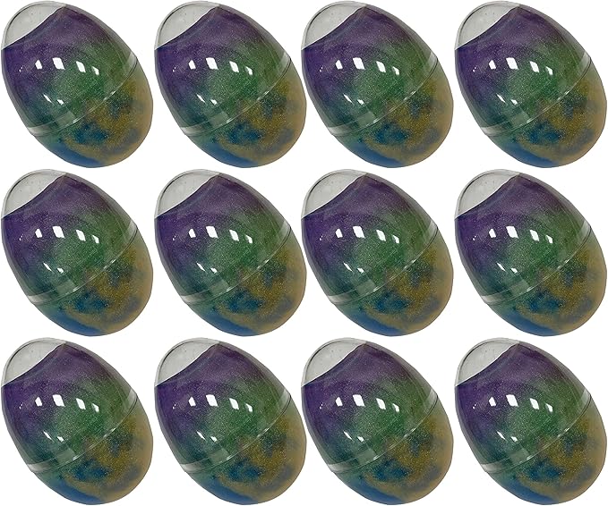 Squeeze Craft Slime Putty Easter Egg - Pack of 12 Colorful Galaxy Sludgy Gooey Fidget Kit for Sensory and Tactile Stimulation, Stress Relief, Prize, Party Favor, Educational Game
