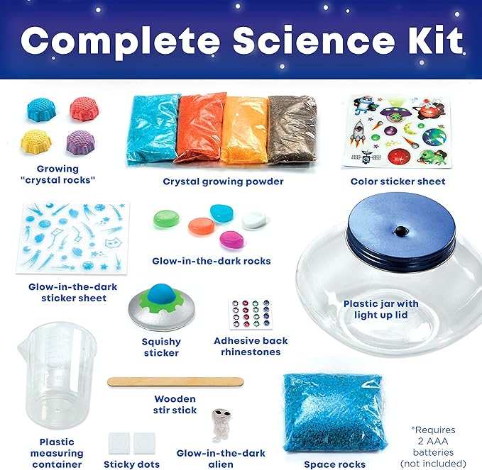 Creativity for Kids Crystal Space Terrarium Kit - Crystal Growing Kit for Kids - DIY STEM Science Kit for Boys and Girls